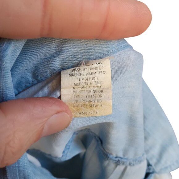 Women's Small Medium S/M Vintage Hippy Boho Blouse 1970's Tie-Dye 3/4 Sleeve - Picture 4 of 7